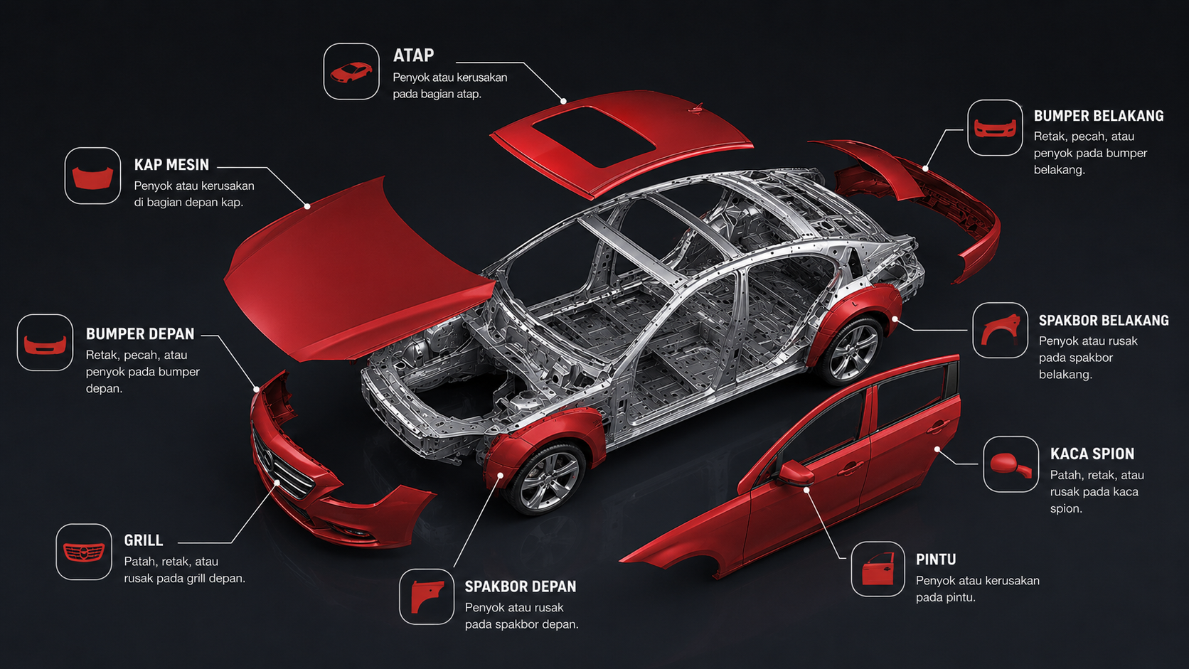 Diagram bagian-bagian body mobil