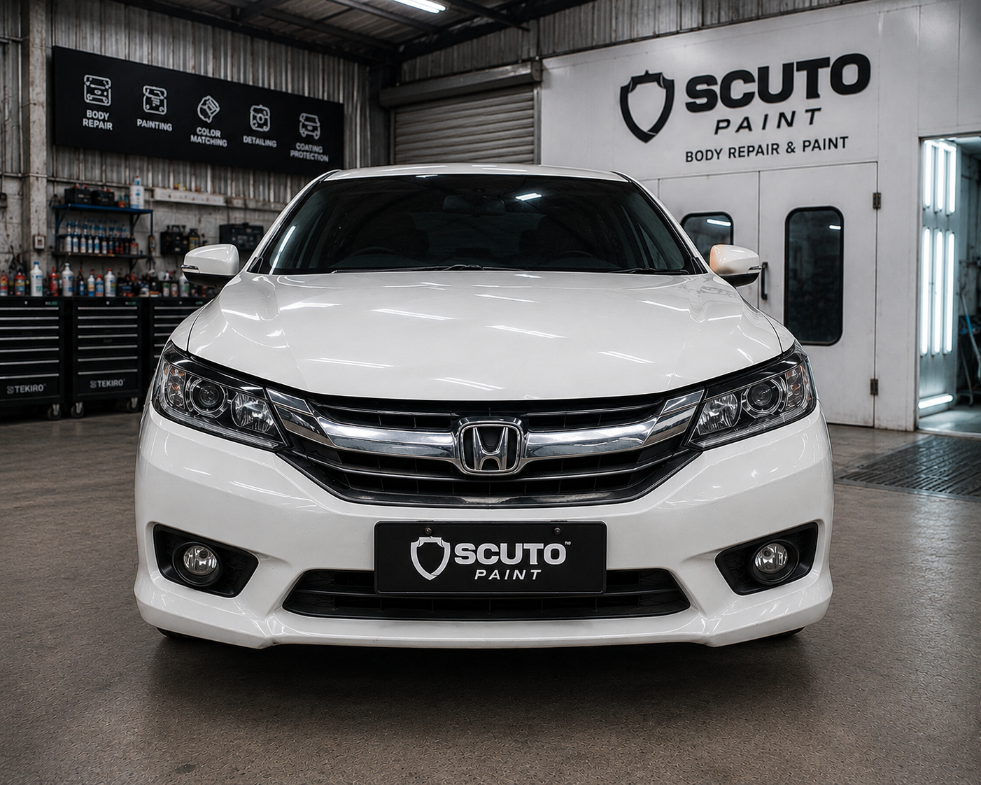 After - Civic putih hasil repair